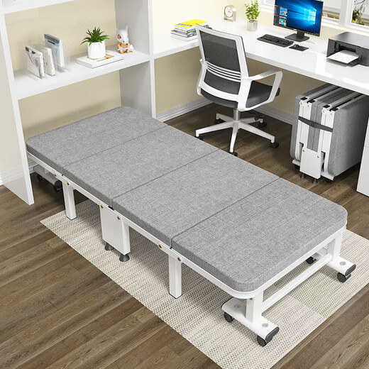 
Okefer folding bed lunch break single bed office lunch break bed nap bed 4 fold sponge bed household wooden bed 100cm