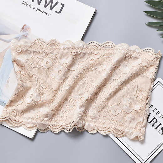 Lace sexy sexy bra strapless strapless bra for women without wires, white L (120-140Jin Jin equals 0.5kg)