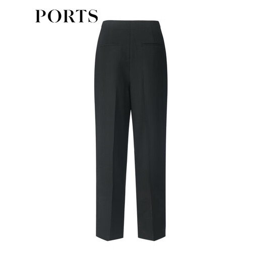 PORTS Women's Autumn and Winter New Sewn Knitted Mid-calf Trousers LL9P031LWW042 Black S (4)