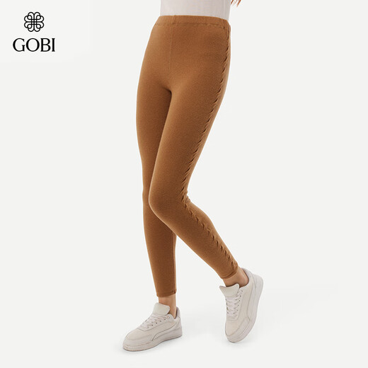 GOBI Gobi Winter Blended Stretch Slim High Waist Raise Hips Abdominal Control Inner Wear Warm Pants Women's Leggings WK785 Camel 927 S