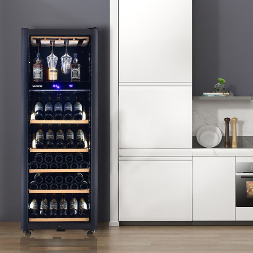 SILIWERE red wine cabinet, constant temperature wine cabinet, home red wine cabinet, living room wine cabinet, custom red wine cabinet, width 615 depth, 585 height, 1660 rose gold, 100 bottles, exclusive edition