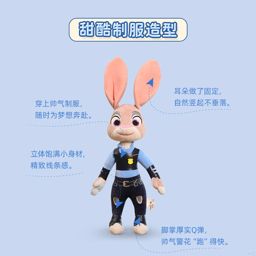 Disney (Disney) Kaninchen Plüsch Spielzeugkissenpuppe Kindertag Geschenke, um Freundin Valentinstag Geschenke an Mädchen Geburtstag Geschenke Nr. 15 Crazy Zoo City Judy zu schicken