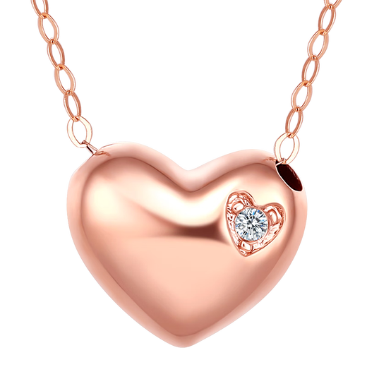 Saturday blessing 18K gold color gold diamond necklace pendant women's sweet heart KRDB065977 about 40+5cm New Year gift
