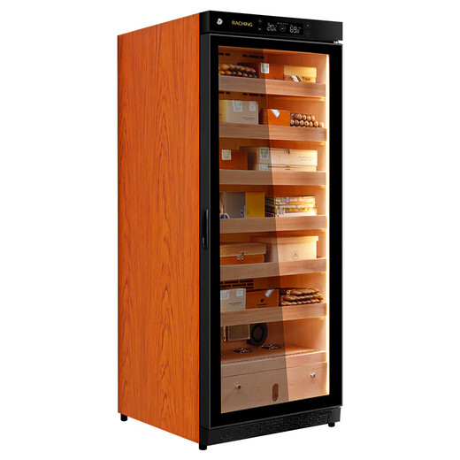 Meijing (raching) C330A solid wood constant temperature and humidity cigar cabinet, precise temperature control and humidity control humidifier, real air-cooled, frost-free household cigar cabinet, starry sky black (Spanish cedar wood shelf)