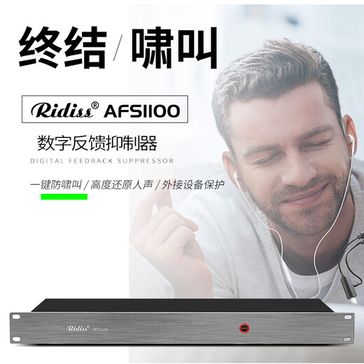Ridiss AFS1100 intelligent automatic feedback suppressor KTV microphone stage conference microphone anti-howling one piece anti-howling