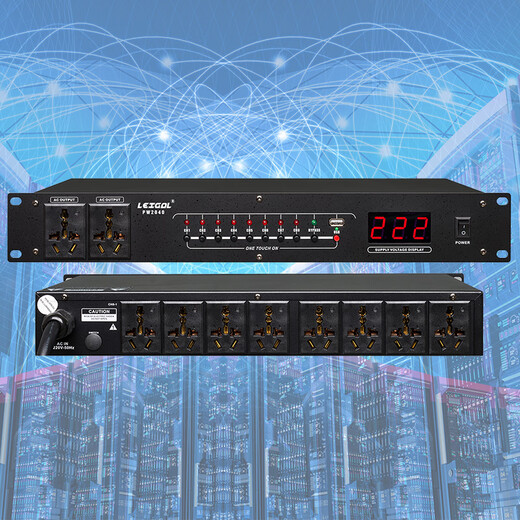 LEIGAL sequential power manager filtered high power 220V with air switch voltage display KTV stage villa household power protection controller power sequencer 10-way 20KW power sequencer without filter-PW2040.