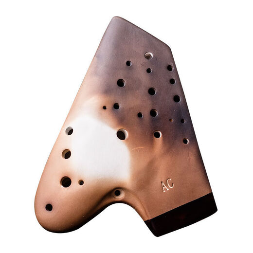 
Shanbei is suitable for three-tube ocarina ag beginner ceramic ocarina alto C tune smoked and burned travel bag lanyard playing level star rain deep sea blue + full set