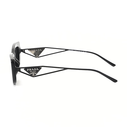 PRADA Triangular Logo Sunglasses Women SPR14Y Tian Yitong Same Style Sunglasses Casual Fashion Sunglasses Gift for Girlfriend 1AB-5S0-Black