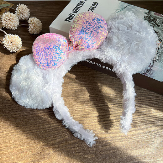 MOYAN Internet celebrity amusement park cartoon Mickey headband holiday party funny non-slip face wash plush headband hair accessory Mickey (Bandian) A28-106