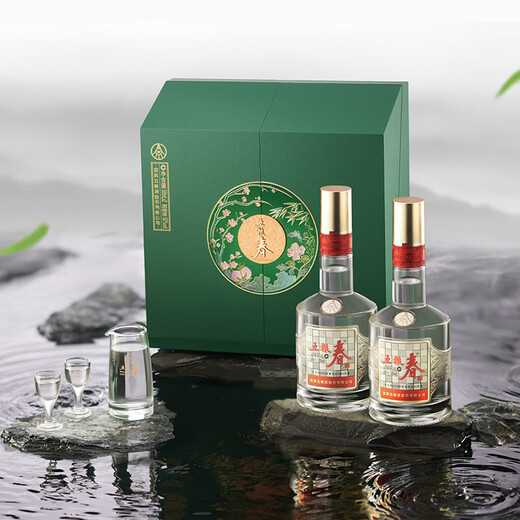 Wuliangye Co., Ltd. Wuliangchun Segunda generación Jingcui Fengya Box de regalo 52 grados Fragancia fuerte Vino blanco 500ml*2 botellas Box Pack