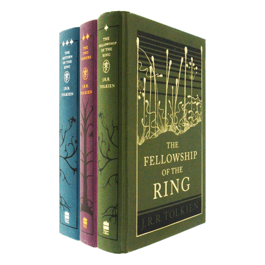 The Lord Of The Rings 英文原版小说 指环王3册 金/银/铜箔封面精装版 魔戒三部曲 J. R. R. Tolkien 英文版 进口英语原版书籍