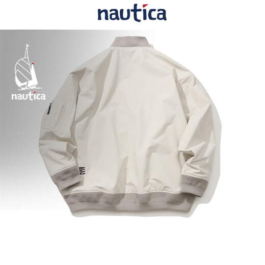 nautica white sail【联名限量】白帆×爆尼膏 日系无性别三合一厚外套棉服BGJW4401 浅灰白01G M