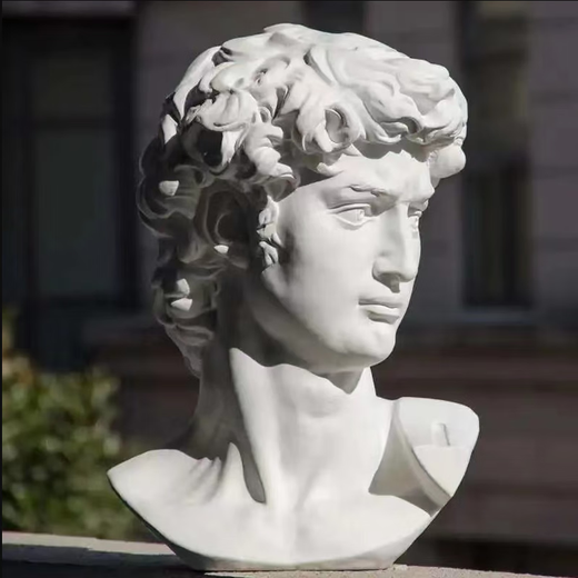 ZSTO David head plaster sculpture ornaments Nordic ins style sketch mini small plaster statue creative desktop decoration David medium size 15CM