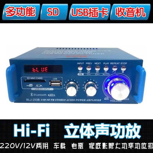 桐汝壁适用于蓝牙功放机家用大功率迷你小型功放器220V12伏车载插卡FM收 BT699D(有蓝牙)