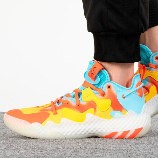 
Adidas basketball shoes men's shoes new Mitchell 4-generation signature version practical cushioning sneakers lightweight and breathable casual shoes HP9905 orange blue 42