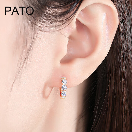 PATO925 Silver Stud Earrings for Women 2025 Fashion Rose Gold Earrings Light Luxury Earrings Earrings New Year and Christmas Gifts Earrings-Rose Qicang Straight Hair/Next Day Delivery