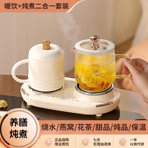 心意满满毕业男女老师父亲节礼物实用送爸爸员工礼品养生壶电炖杯伴手礼盒 退休男士生日礼物女生教师节高档白机械白套装0.6L 送老师的礼物定制公司周年庆客户党员纪念品水杯子奖品