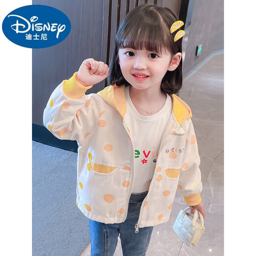 Джадка Disney Girls Модная и модная весна и осень 2025 года Новая девочка осенняя одежда Детская ветряная ветряная ветка Топ с желтой весной и осенью в стиле 110 (рекомендуется 98-105см 3-4 года)