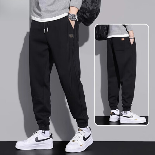 
Woodpecker brand sports cotton sweatpants for men 2024 new style youth spring and autumn style trendy casual loose long pants for men 6636 gray M