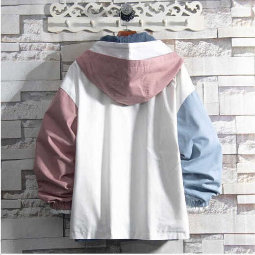 Commandant d'ours Hong Kong Veste de requin de style décontracté INS HOODED MEN'S CAT SPLICING COUPLE TOP Youth Youth Trendy Étudiant Men 7027-M13 Veste verte grise Double couche One Taille M recommandée 80-100jin [Jin est égal à 0,5 kg]