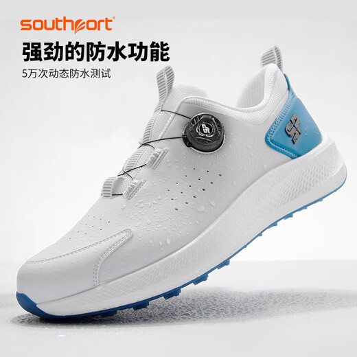 Southport 2025 golf shoes for men, new breathable sports shoes, knob laces, comfortable, waterproof and non-slip, white and yellow 41