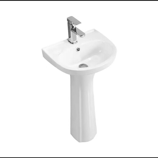 JOMOO JOMOO bathroom pedestal basin bathroom ceramic wash basin hand wash basin balcony household integrated pedestal basin D type pedestal basin + faucet + drain accessories