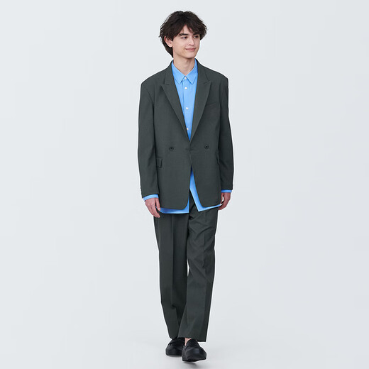 Muji (Muji) Herrenstrecke Doppelbrustjacke Herrenjacke Frühling und Herbststil Herrenanzug kleiner Anzug ad0v9a4s dunkelgrauer XL (180/104a)