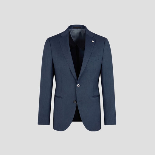 
Blue Leopard (LAMPO) [Silk-wool two-color] Business suit Men's mid-blue slim light formal wear wedding dress suit top jacket Suit (middle blue) 48 (175/96) R