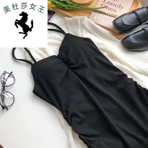 溥畔黑色抹胸吊带连衣裙子春夏季2025修身显瘦收腰设计感包臀短裙N691 白色抹胸打底裙款 S