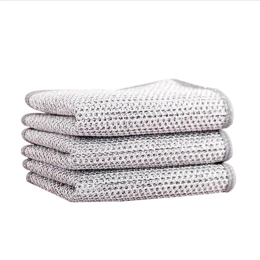Qianhui double-layer silver wire rag kitchen imitation steel ball artifact dishcloth special cleaning pot cloth 5 pieces economical pack