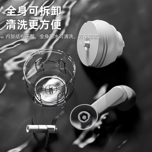 Qianshuo manual garlic stirrer meat grinder small household garlic stirrer hand-cranked hand-cranked garlic grinder minced garlic grinder hand-cranked garlic mincer meat grinder ivory white 251m