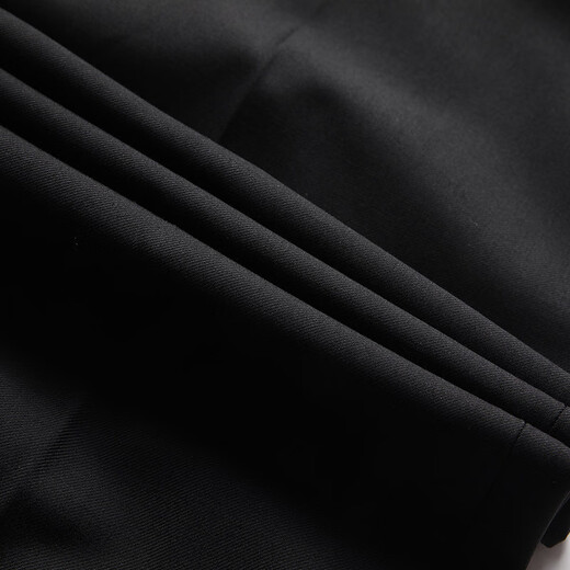 ROMON suit men's business slim formal dress groomsmen suit groom suit single button suit black 2XL