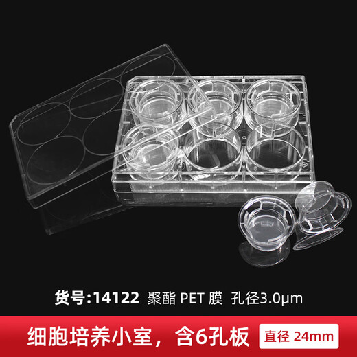 6孔12孔24孔 PC/PET膜细胞小室培养板 transwell凌 6孔 3.0um 聚脂PET 膜 14122