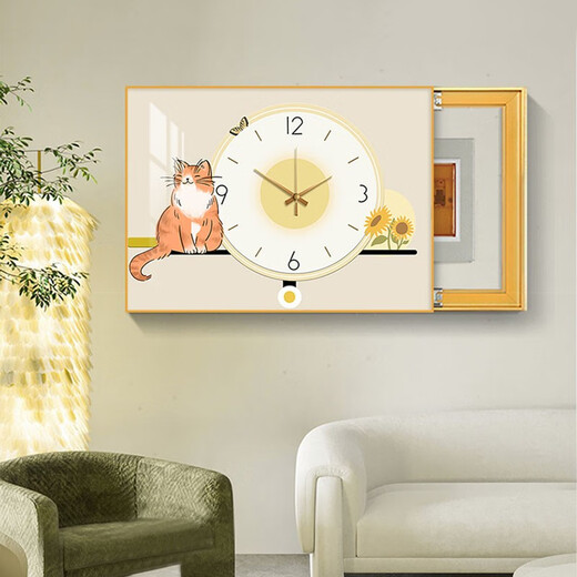 CLCEY small fresh electric meter box decoration painting simple modern distribution box painting with clocks and clocks new style switch box weak current box cover K12101 45*35cm (blocking 35*25) black frame with cover