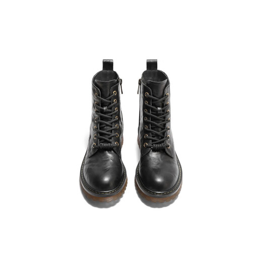 
Belle Street Retro Martin Boots Women's Shopping Mall Genuine Leather Outdoor Boots D3D1DDD4 Black-Single 36