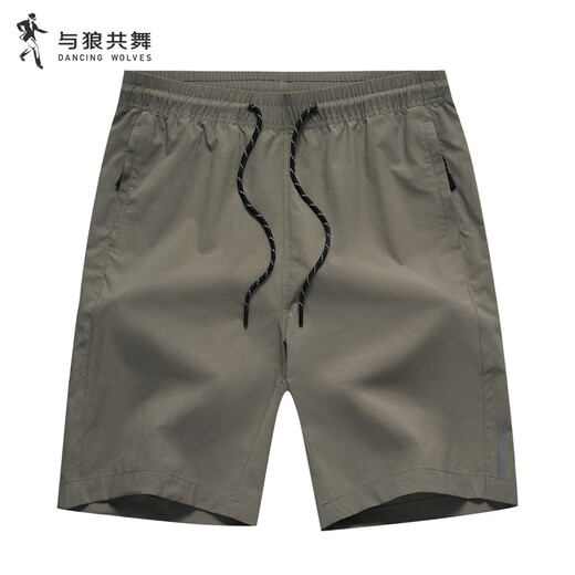 Danse avec le loup [Elastic à quatre côtés à quatre côtés] Commu au short masculin élastique décontracté et respirant 701 kaki 56 / xxl