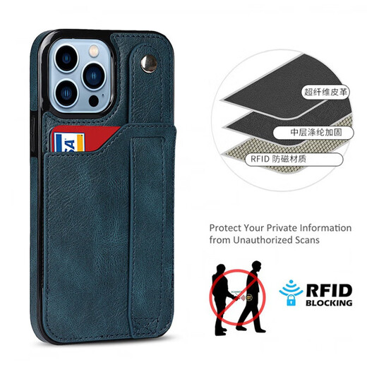 MOTO -Aufgabe für Apple 15/16 Mobiltelefonhülle iPhone14pro Max Schutzhülle Wallet Card Armband Stand Business MEN Apple 16plus Personalisierte kreative Back Case [Classic Black] iPhone15