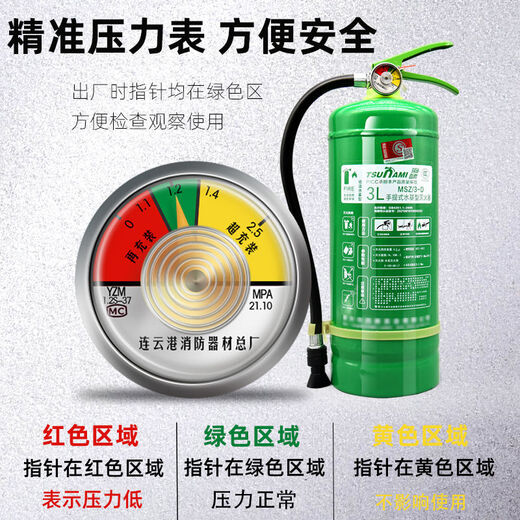 Water-based fire extinguisher for shops, foam environmentally friendly green fire extinguishing type 2L/3/6/9 liter fire equipment 3L water-based fire extinguisher for company stores