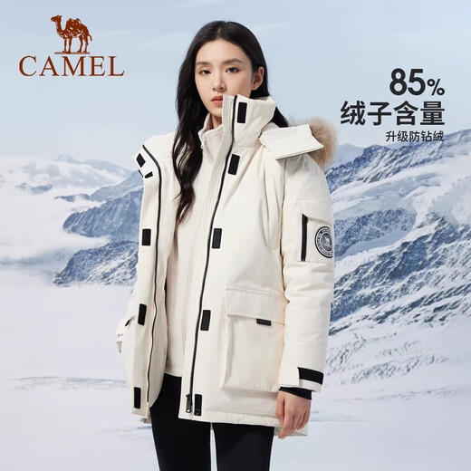 Camel (CAMEL) Wang Junkai's same style outdoor down jacket for men and women, medium-length 700-puff water-repellent thickened cold-proof jacket
