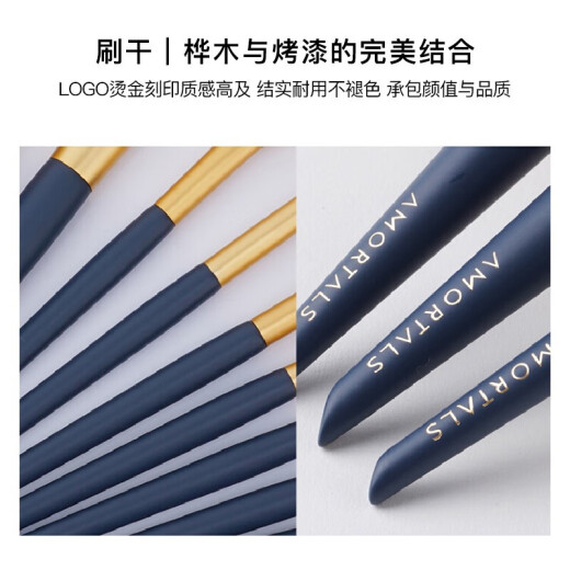 AMORTALS Star Makeup Brushes 12 pieces (Eye Shadow Brush, Powder Brush, Blush Brush) Portable Beauty Tools Holiday Gift