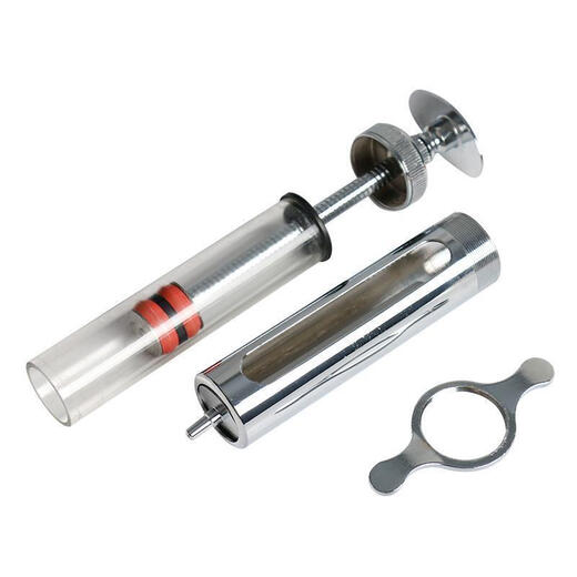 Chaoming (CHAOMING) stainless steel metal glass pig poultry chicken injection veterinary syringe breeding vaccine needle large long metal syringe 50ML