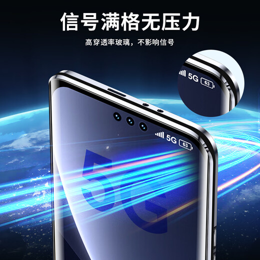 Suoaige Huawei Mate70Pro+ Mobiltelefon Fall Mate70/70pro Schutzfall 70Rs doppelseitiger Glasflip-Magnet-Metalllinsen mit voller Deckung durch transparent
