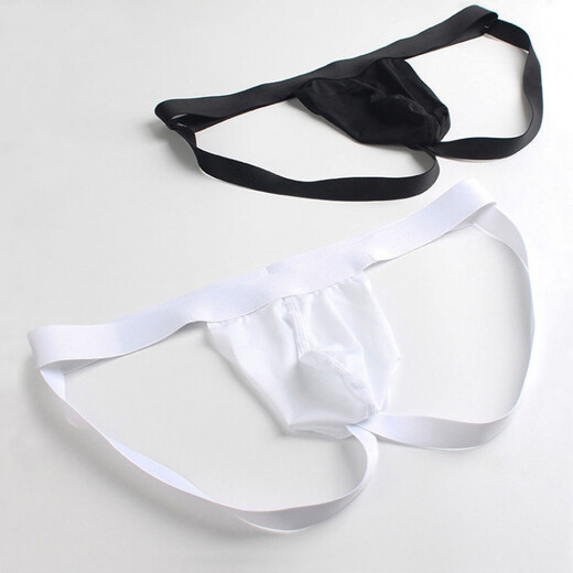 Men's Sexy Sexy Underwear Double Butt Ice Silk Seamless Stretch Slim Personalized Thong Low Waist M2-2.2 Feet Red