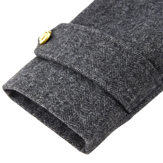 ELLE KIDS children's clothing old money style herringbone wool coat for girls autumn and winter quilted mid-length warm thick coat black 165 (M)