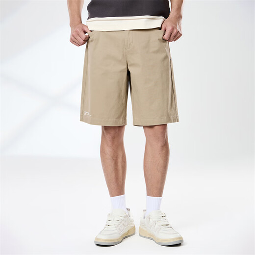 
Mark Waffe [Khmer comfort] casual shorts men's 25 summer loose breathable letter embroidery commuter versatile casual pinch pants 701 khaki L
