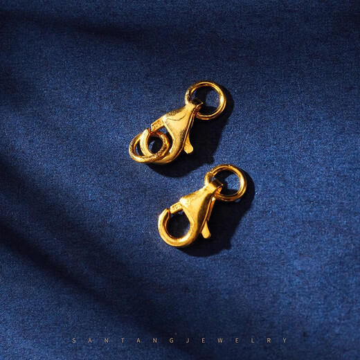 Fat Donglai's same style universal buckle head 18k gold 18K gold accessories diy lobster clasp spring buckle handmade material No. 9 18K old gold small open ring * 1