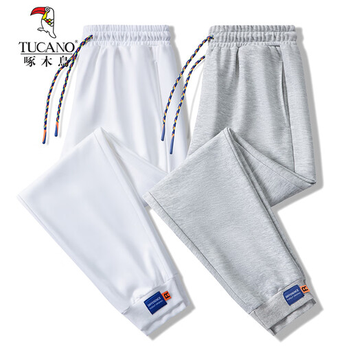 Woodpecker pantalones de chándal grises de moda marca de moda para hombres mallas harén estilo Hong Kong pantalones deportivos sueltos pantalones casuales pantalones largos de nueve minutos hombres negro-Woodpecker-9229 pantalones de chándal XL