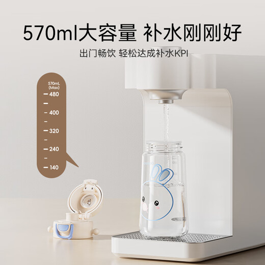 英氏（YEEHOO）儿童水杯运动杯夏季水杯背带杯子婴儿学饮杯牛奶杯 蓝皮皮兔 480ml 送高品质背带