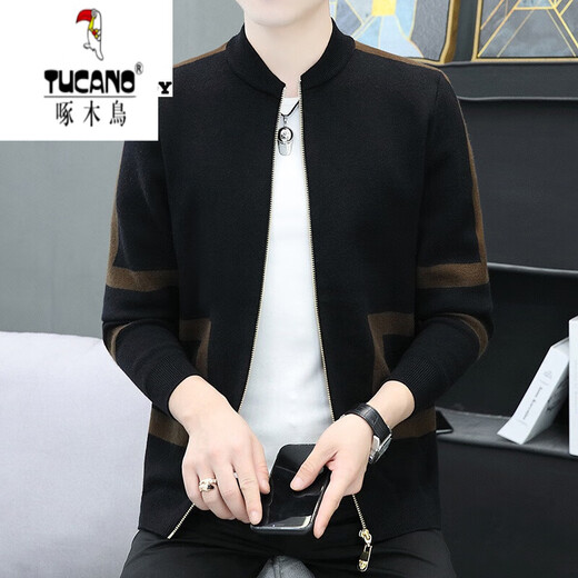 啄木鸟（TUCANO）针织开衫男士棒球服春秋秋季休闲毛衣外套男潮流毛线衣 MK26灰色 165/M