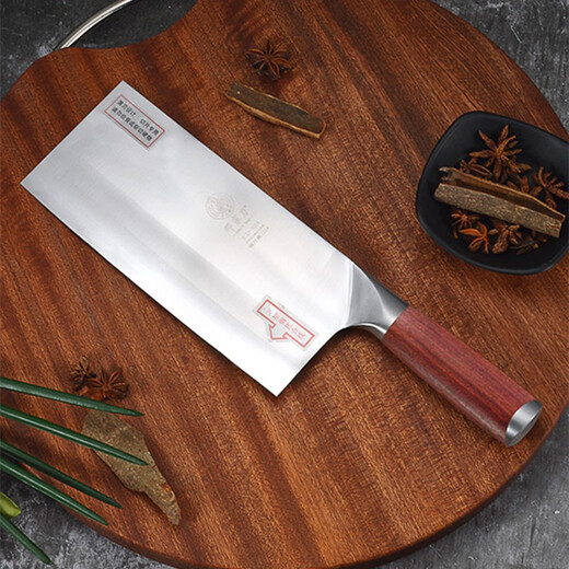 邓家刀 夹钢厨师菜刀专用刀商用切肉家用正品大足龙水切片酒店不锈钢9铬 JCD-9214家用刀